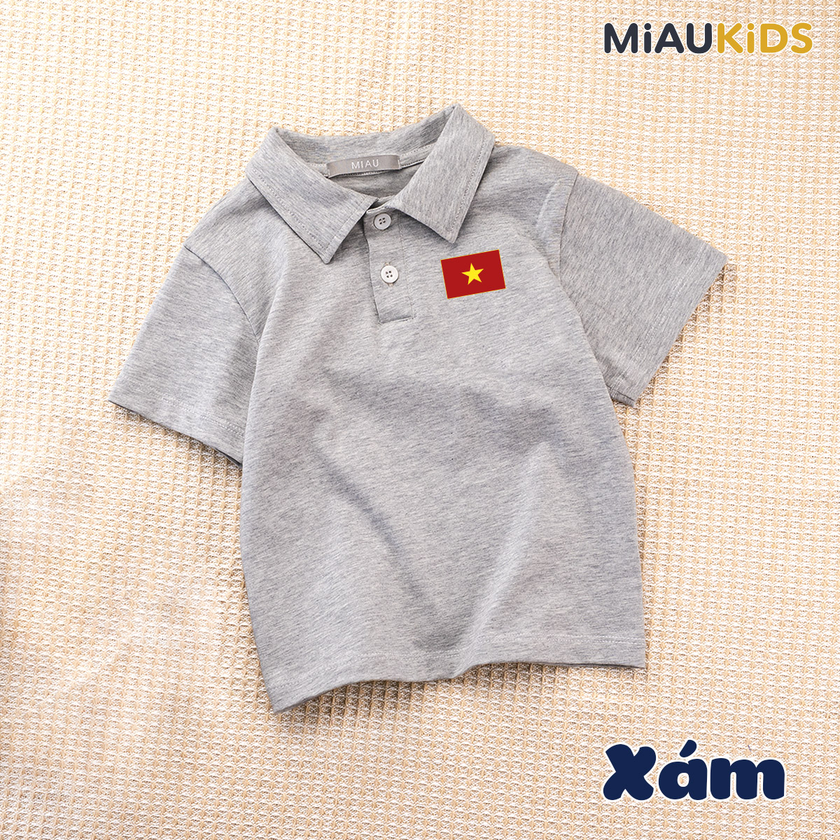 Áo Polo Cờ Đỏ Sao Vàng Cotton Cao Cấp Cho Bé 1-8 Tuổi