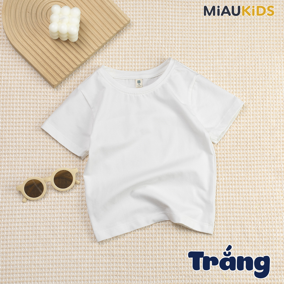 Áo Thun Trơn Cotton Cao Cấp Cho Bé Trai - Thoáng Mát Mềm Mịn - MiauKids