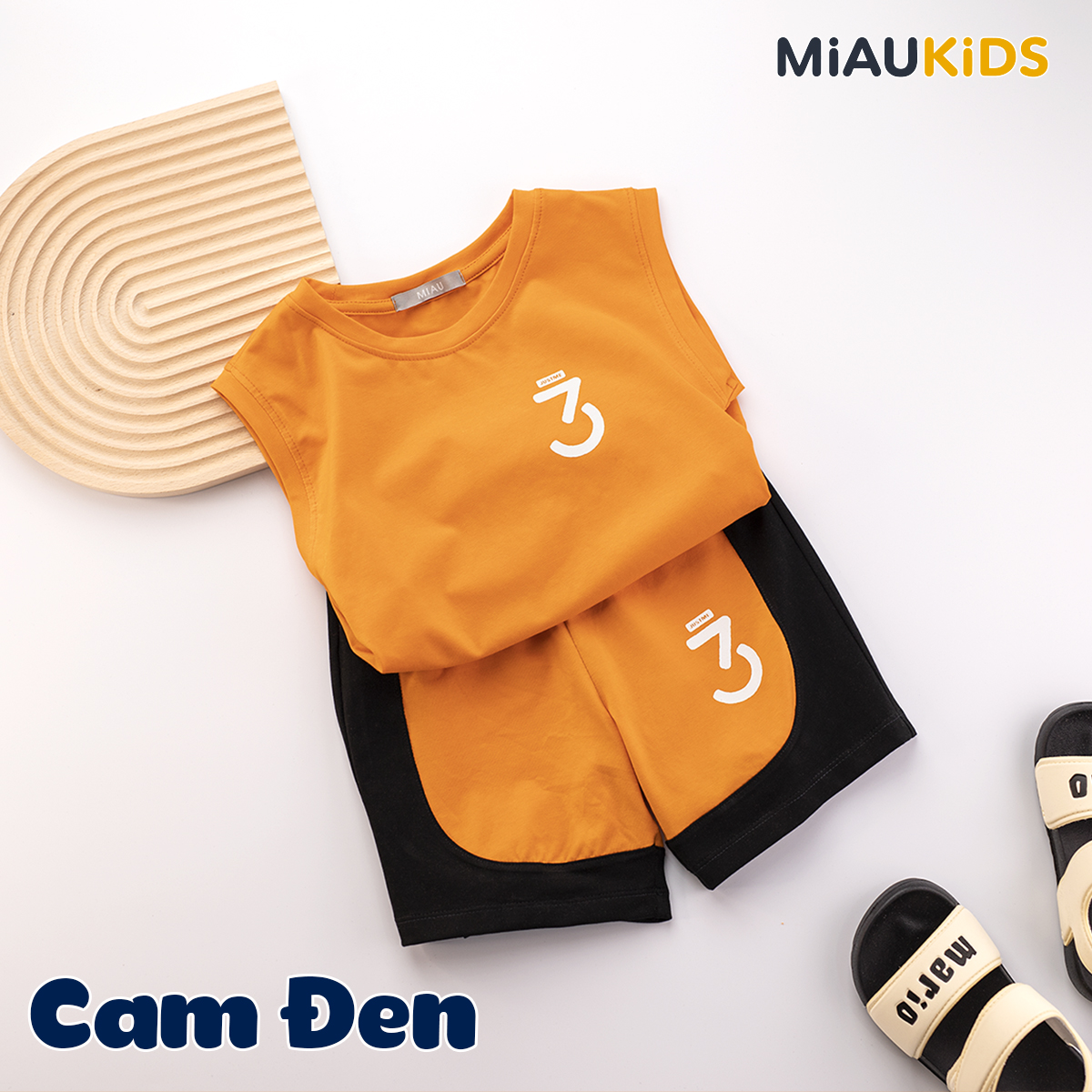Bộ ba lỗ bé trai cotton số 3 Justme thời trang mát mịn cho bé