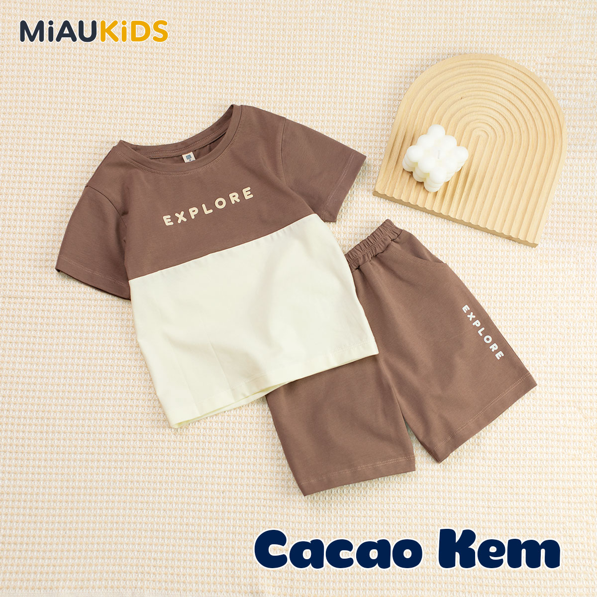 Đồ bộ bé trai EXPLORE cotton mềm mại thoáng mát cho bé đi học chơi