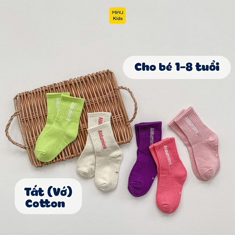 Vớ Tất cotton nhiều màu cho bé, co giãn thoáng khí cho bé mang đi học đi chơi