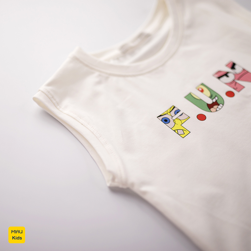 Áo Ba Lỗ Cho Bé Trai In chữ F.U.N cách điệu Chất Cotton Co Giãn Thấm Hút Mặc Hè Thoáng Mát - Quần áo trẻ em MiauKids