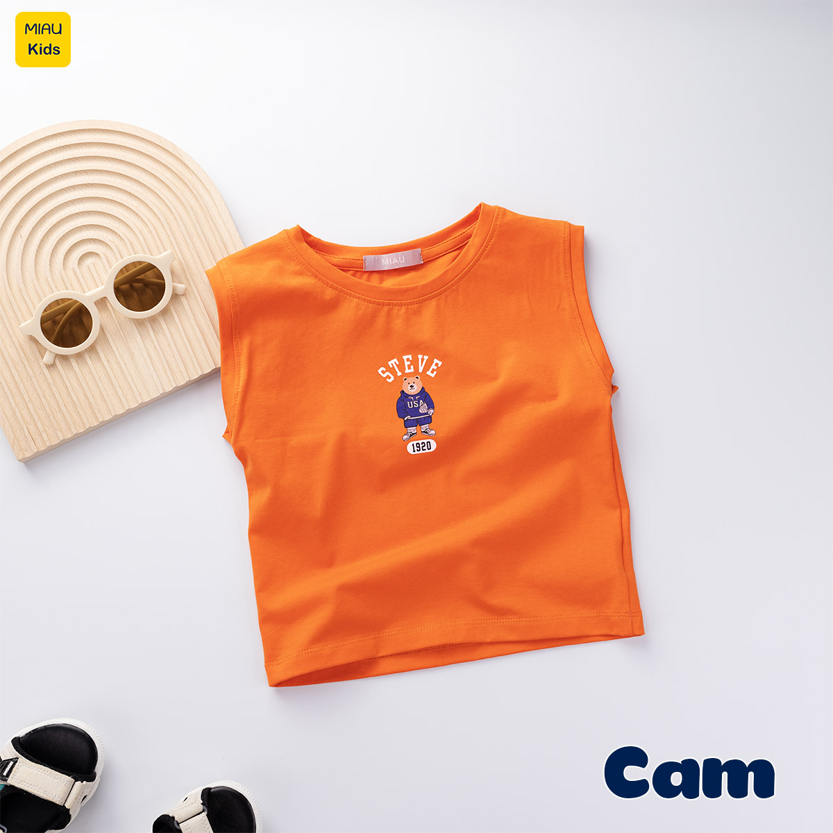 Áo Ba Lỗ Bé Trai Quần Áo Trẻ Em MIAUKIDS Họa Tiết Gấu Whoau Chất Cotton Co Giãn Thấm Hút Cho Bé Mặc Hè Thoáng Mát