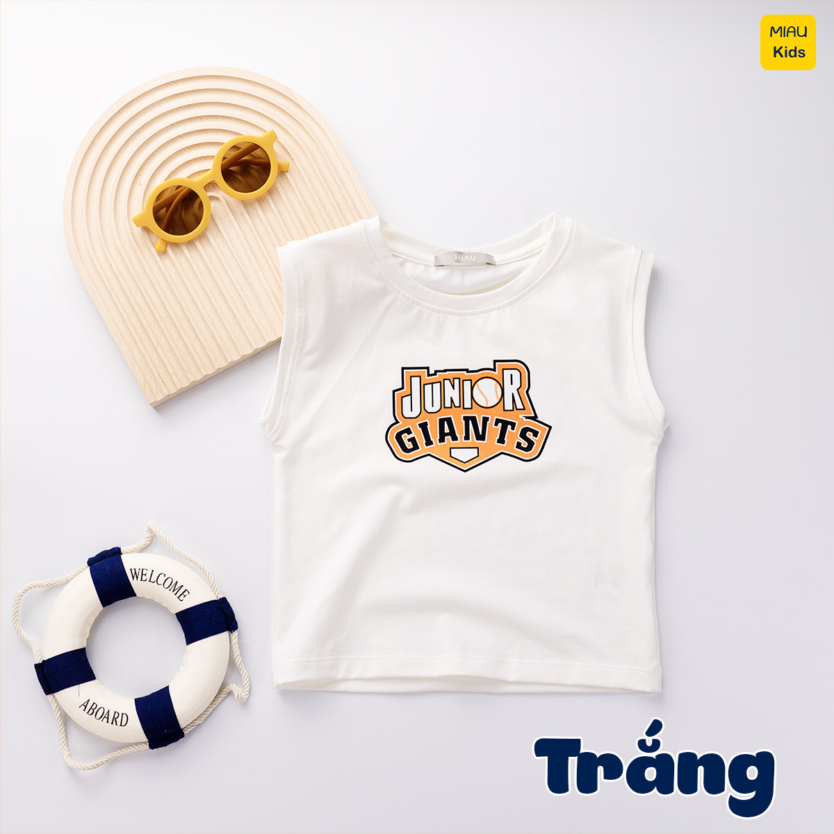 Áo Ba Lỗ Bé Trai Quần Áo Trẻ Em MIAUKIDS Họa Tiết Chữ Junior Giant Chất Cotton Co Giãn Thấm Hút Cho Bé Mặc Hè Thoáng Mát