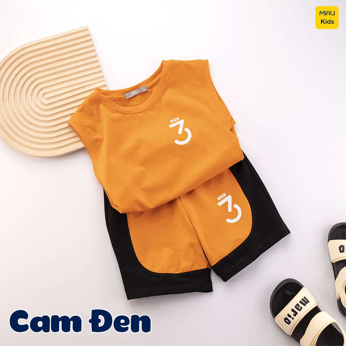 Bộ ba lỗ bé trai hoạ tiết Số 3 Justme thời trang khoẻ khoắn, thun cotton mát mịn cho bé mặc nhà mát mẻ đi học đi chơi