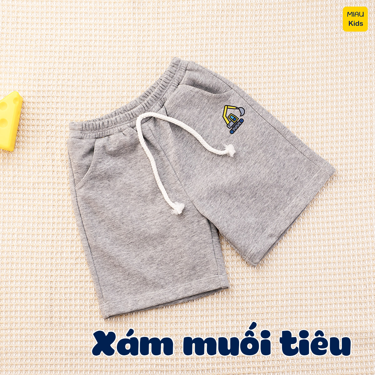 Quần đùi bé trai hoạ tiết đáng yêu, chất thun nỉ cotton đứng form, mềm mát cho bé mặc đi học đi chơi - Quần áo trẻ em