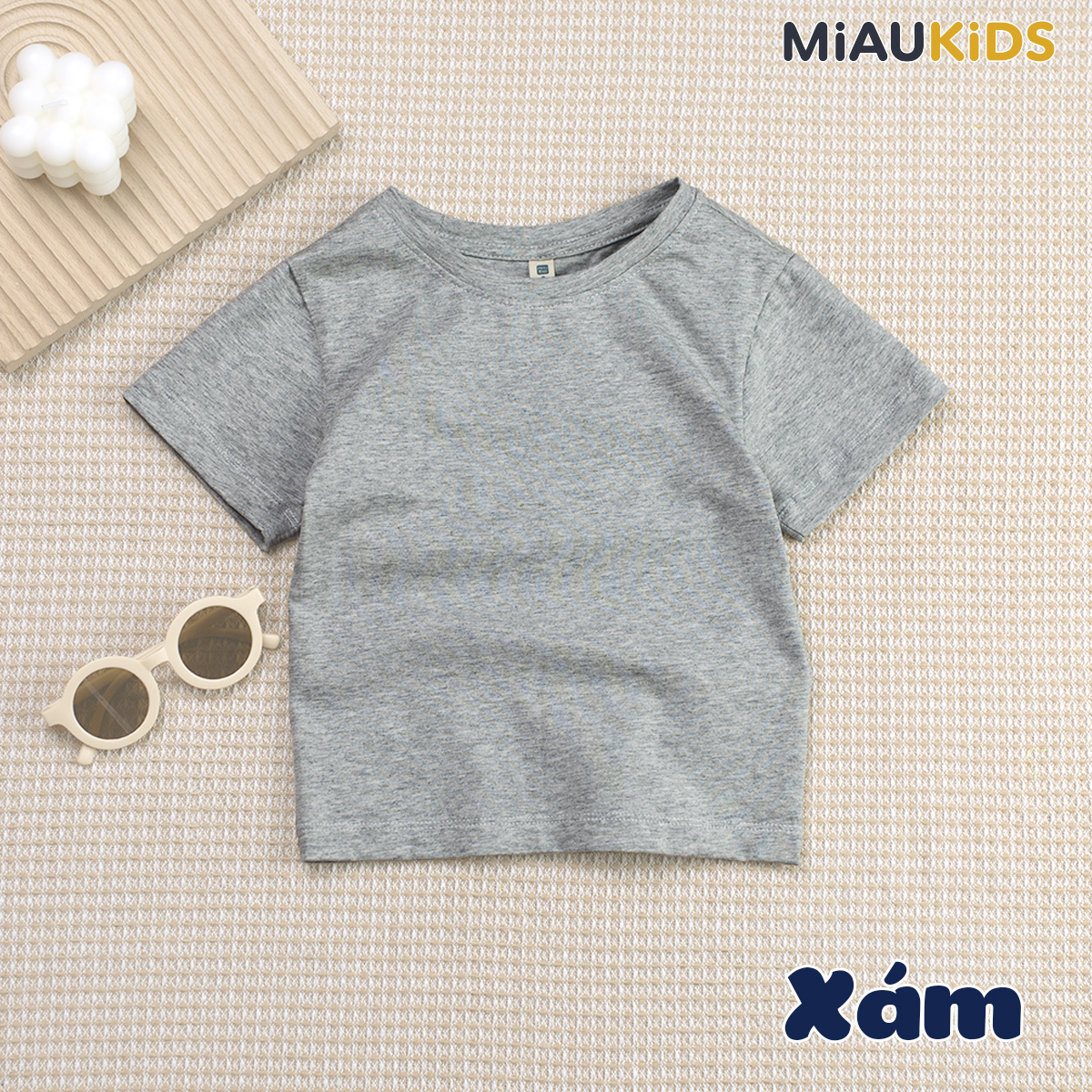 Áo Thun Trơn Cotton Cao Cấp Cho Bé Trai - Thoáng Mát Mềm Mịn - MiauKids