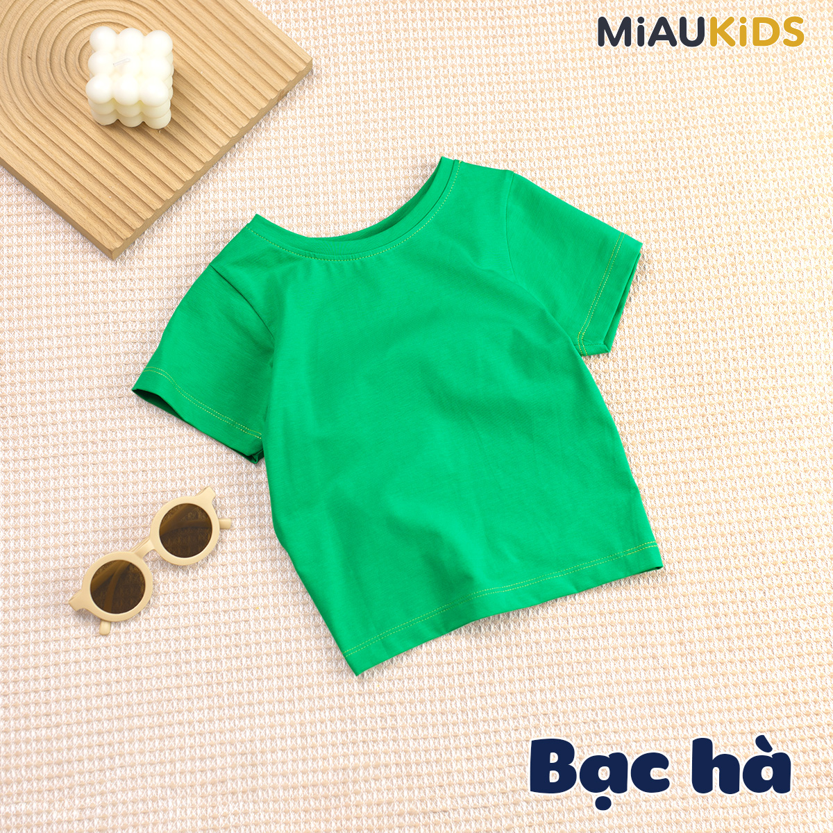 Áo Thun Trơn Cotton Cao Cấp Cho Bé Trai - Thoáng Mát Mềm Mịn - MiauKids