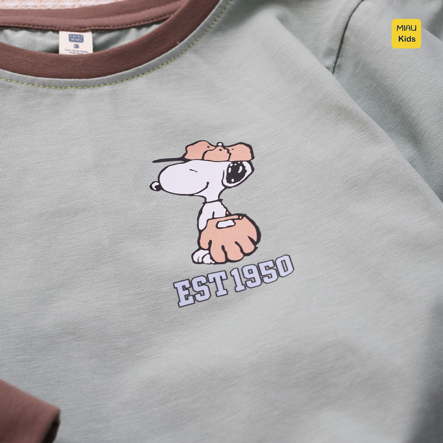 Bộ dài tay cho bé hoạ tiết chú chó Snoopy dễ thương, thun cotton mềm mịn mát cho bé mặc nhà rất thích