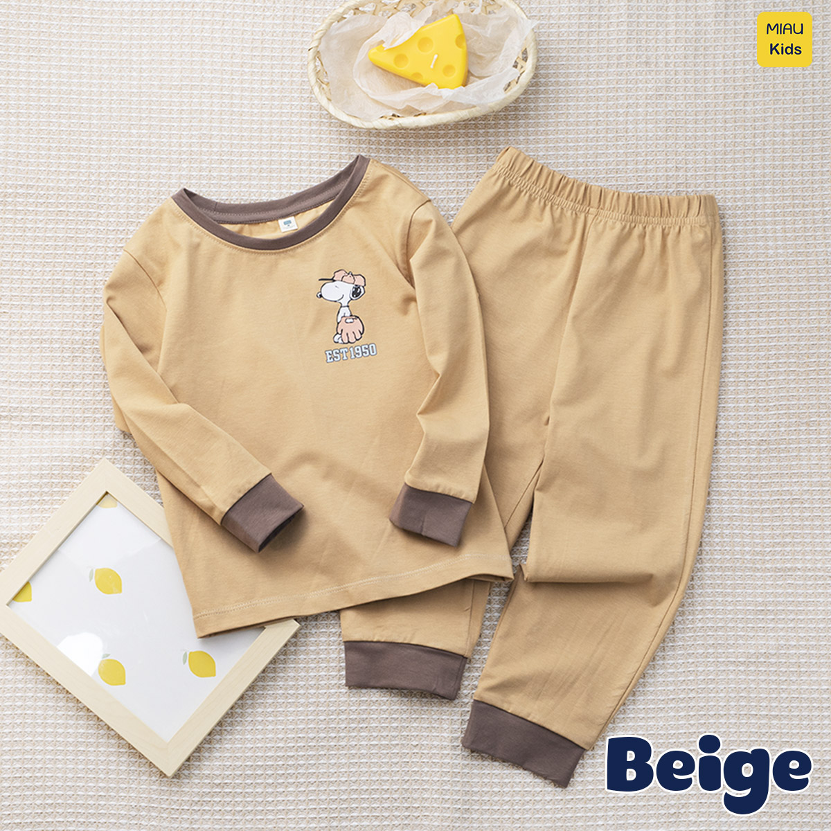 Bộ dài tay cho bé hoạ tiết chú chó Snoopy dễ thương, thun cotton mềm mịn mát cho bé mặc nhà rất thích