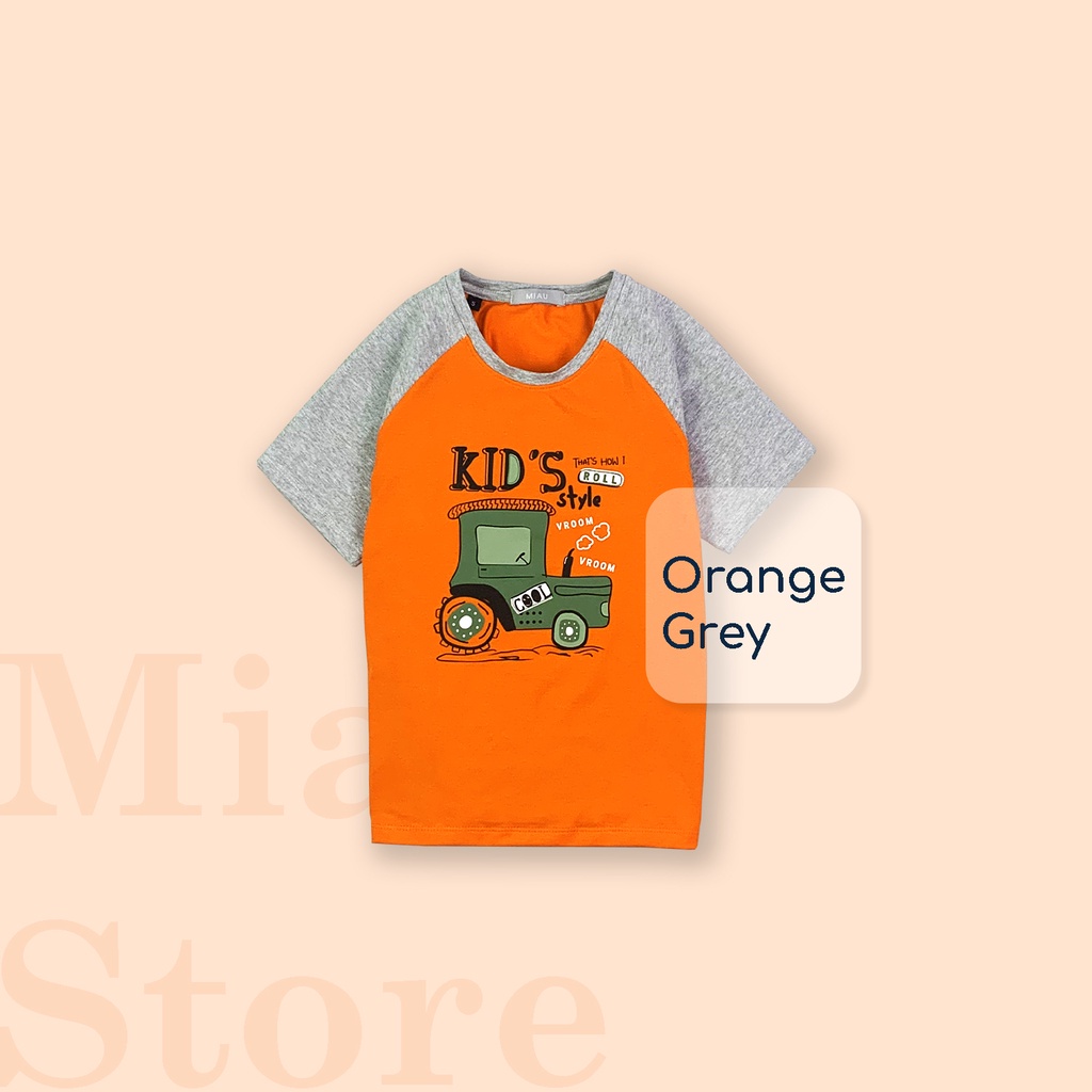 Áo phông bé trai In Hình Đầu Máy Xe Lửa Cực Ngầu, Thun Cotton Mát Mịn Cho Bé Đến 55Kg mặc nhà đi học đi chơi - MiauKids