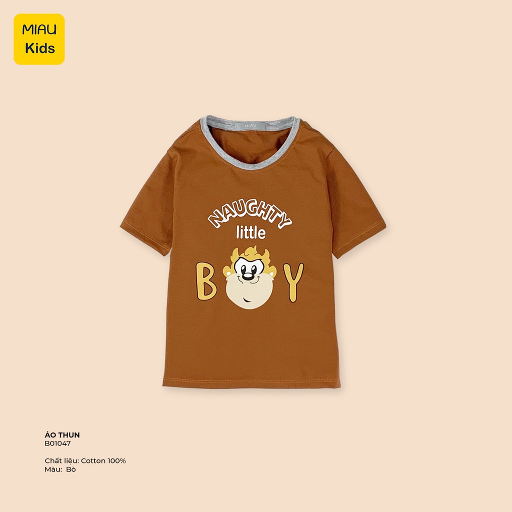 Áo Thun Bé Trai Cotton Hoạ Tiết Khỉ Little Boy Ngộ Nghĩnh Thoáng Mát