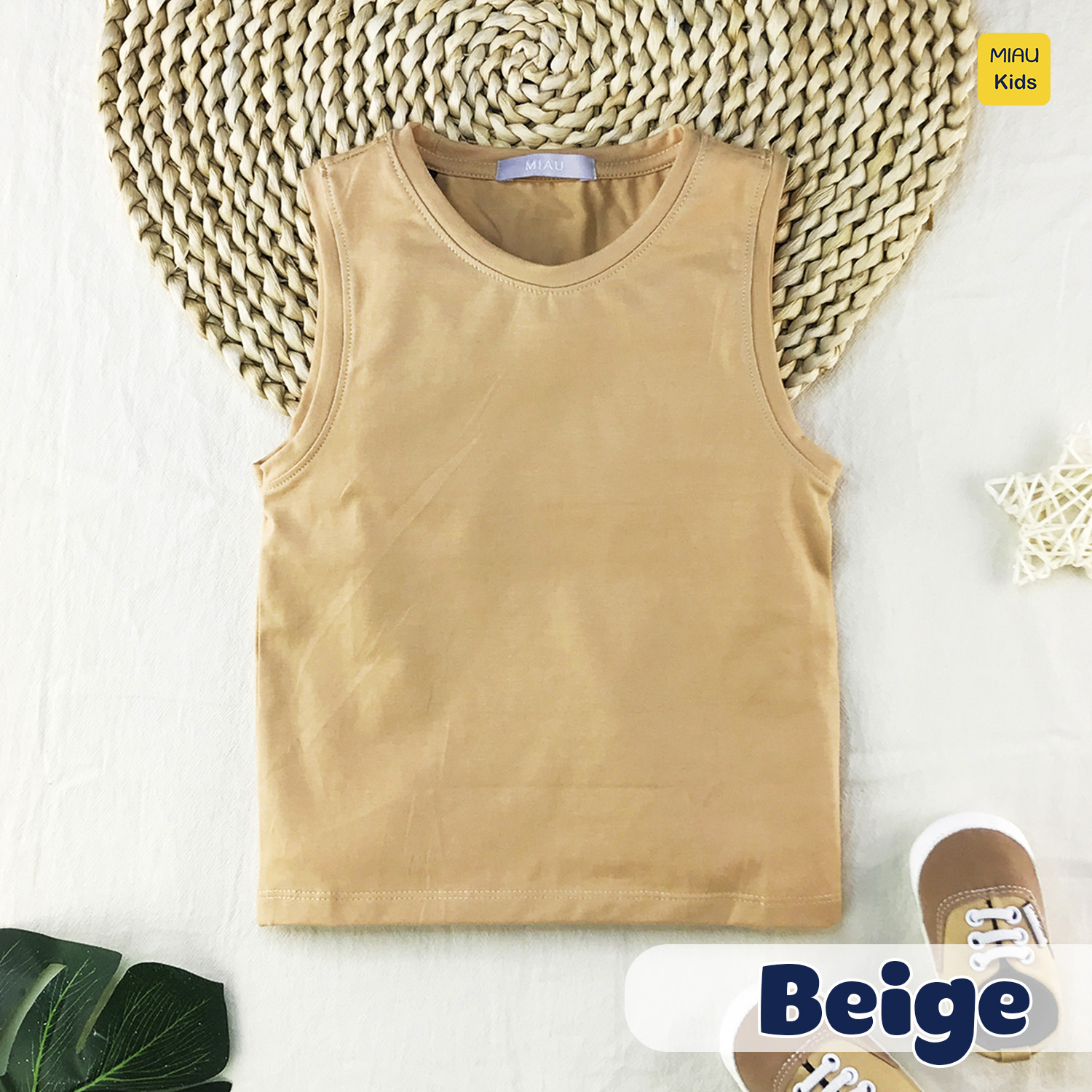 Áo Ba Lỗ Cotton Trơn Size Đại Cho Bé Trai Thoáng Mát Hoạt Động Ngoài Trời