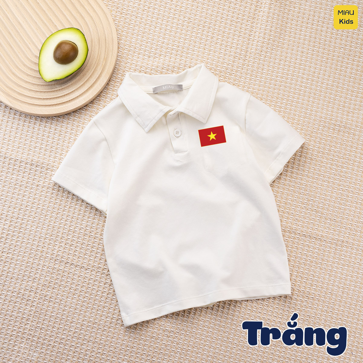 Áo Polo Cờ Đỏ Sao Vàng Cotton Cao Cấp Cho Bé 1-8 Tuổi