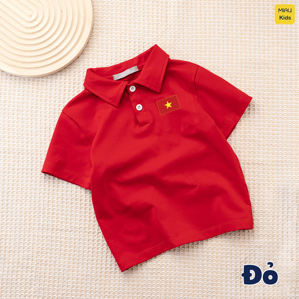 Áo Polo Cờ Đỏ Sao Vàng Cotton Cao Cấp Cho Bé 1-8 Tuổi