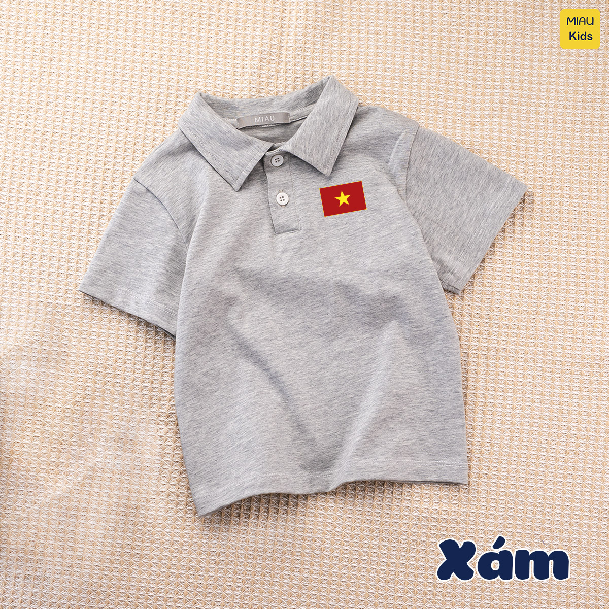 Áo Polo Cờ Đỏ Sao Vàng Cotton Cao Cấp Cho Bé 1-8 Tuổi