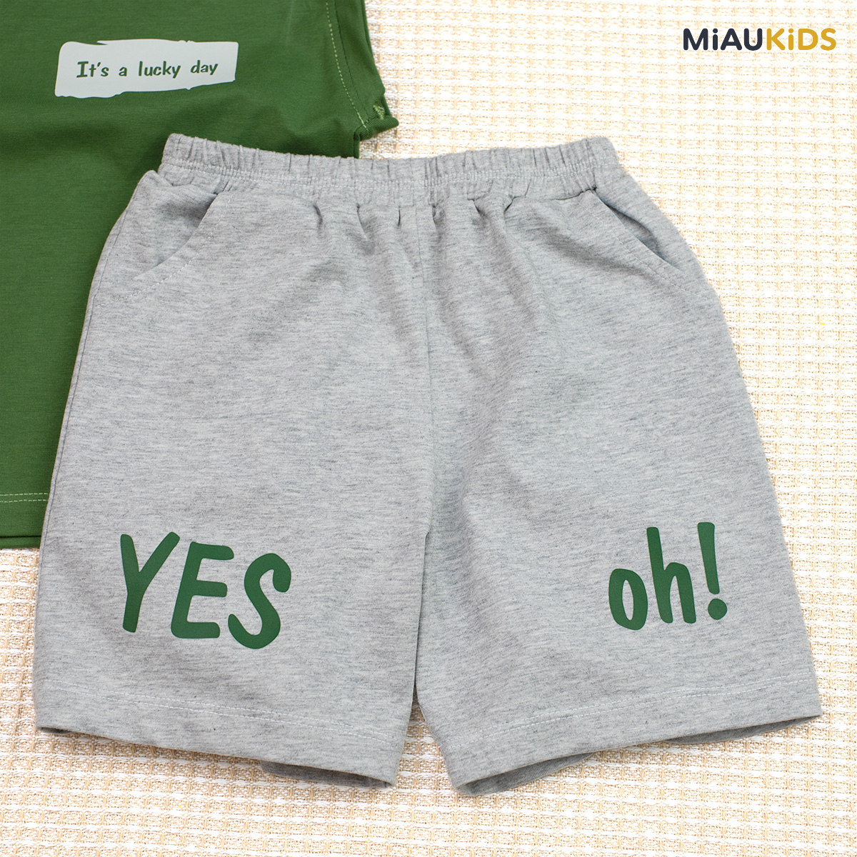 Bộ ba lỗ cotton bé trai thoáng mát MiauKids - Áo sát nách quần đùi có túi