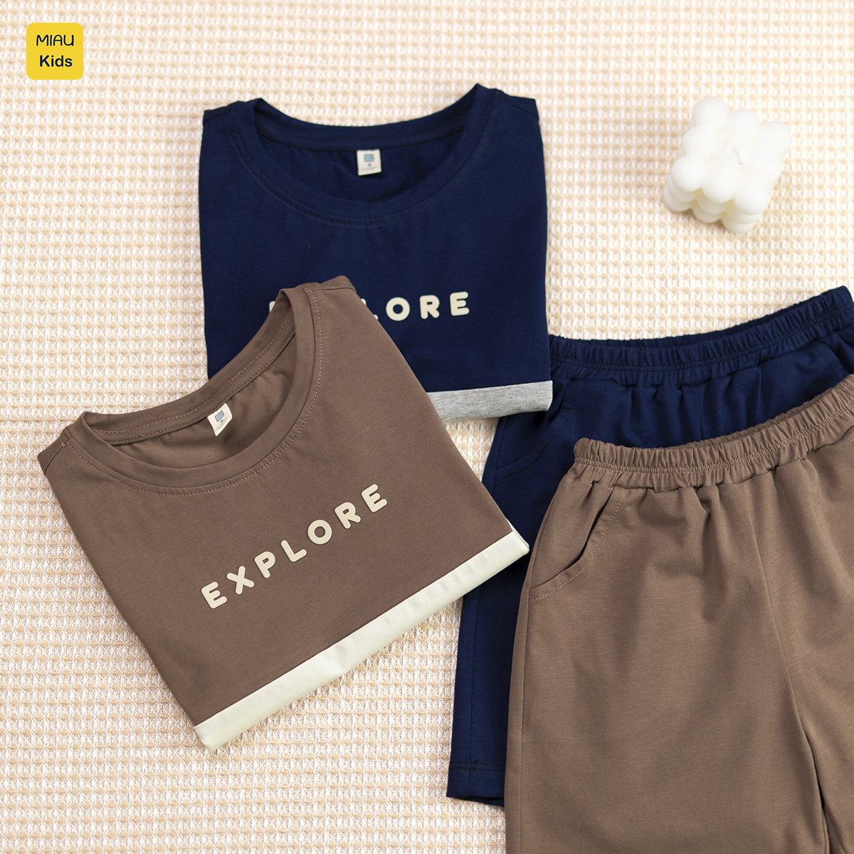 Đồ bộ bé trai in chữ EXPLORE cotton cao cấp mềm mát, bộ cộc tay bé trai phong cách Hàn Quốc dễ thương 1-8 tuổi