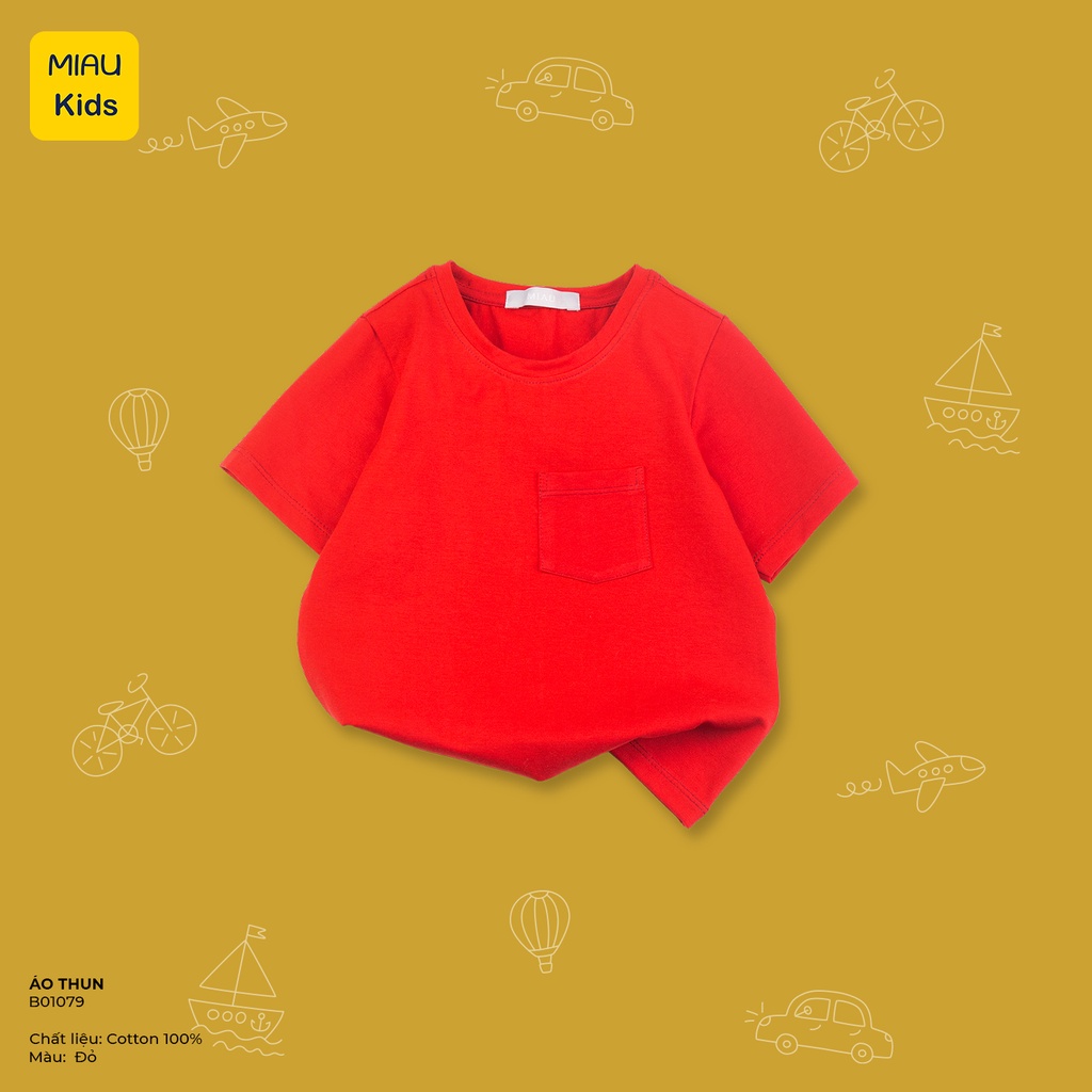 Áo Phông cho bé phối túi phong cách đơn giản cá tính, Chất Cotton Mềm Mịn Thoáng Mát Cho Bé mặc nhà mặc đi chơi