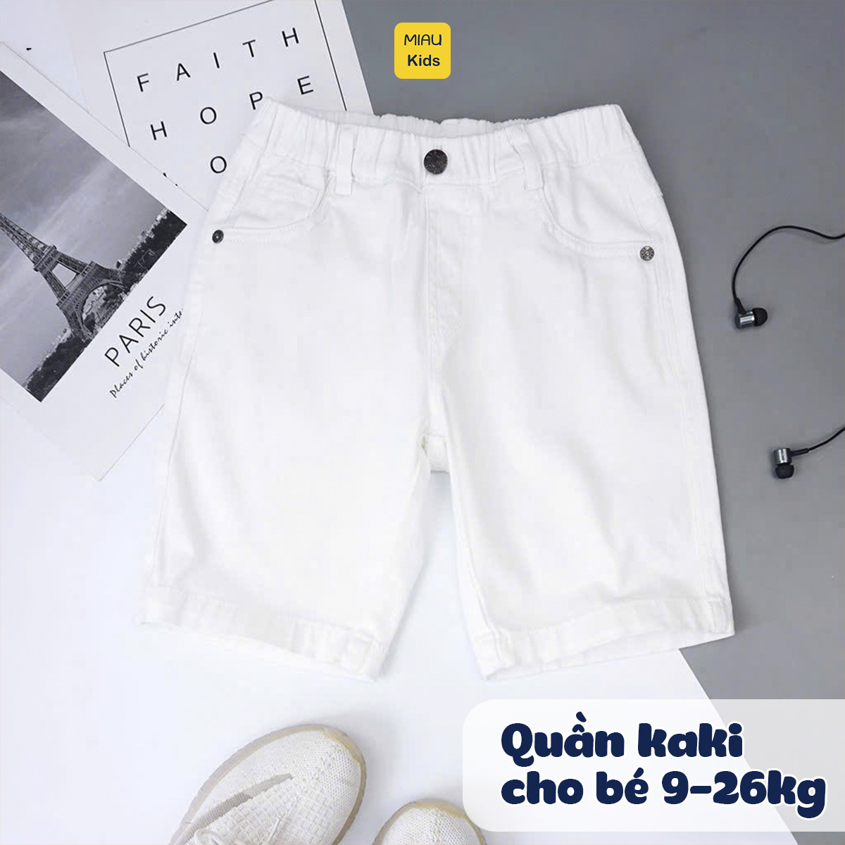 Quần short kaki bé trai chất kaki thun co giãn, màu sắc cá tính cho bé mặc đi học đi chơi