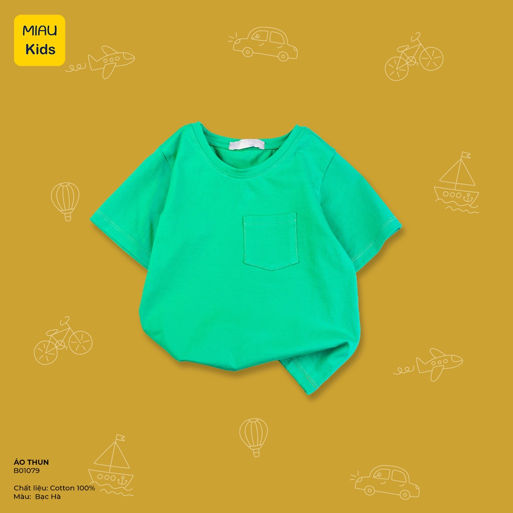 Áo Phông cho bé phối túi phong cách đơn giản cá tính, Chất Cotton Mềm Mịn Thoáng Mát Cho Bé mặc nhà mặc đi chơi