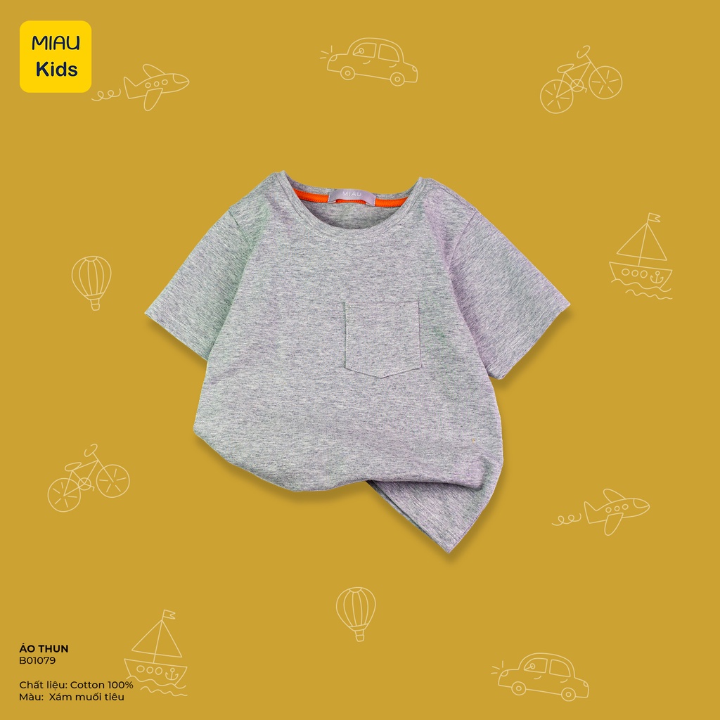 Áo Phông cho bé phối túi phong cách đơn giản cá tính, Chất Cotton Mềm Mịn Thoáng Mát Cho Bé mặc nhà mặc đi chơi