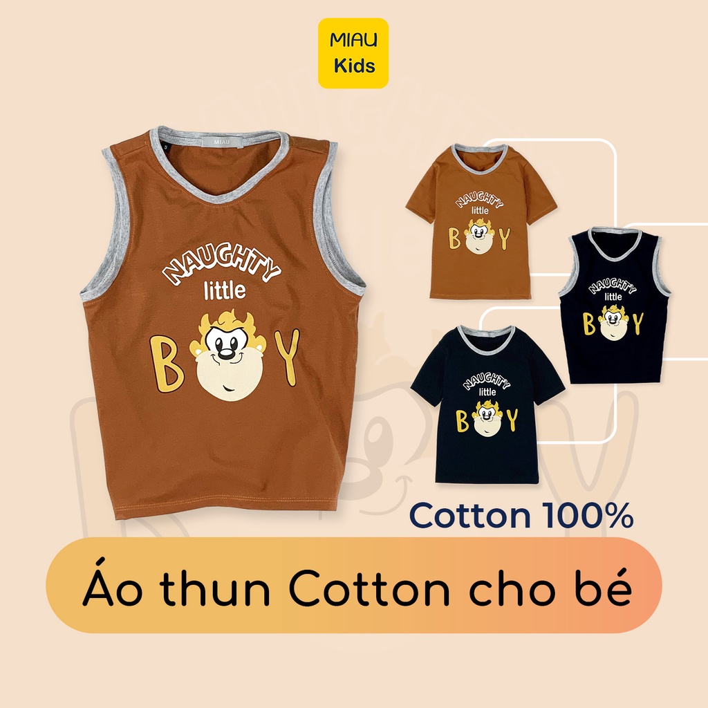 Áo Thun Bé Trai Cotton Hoạ Tiết Khỉ Little Boy Ngộ Nghĩnh Thoáng Mát