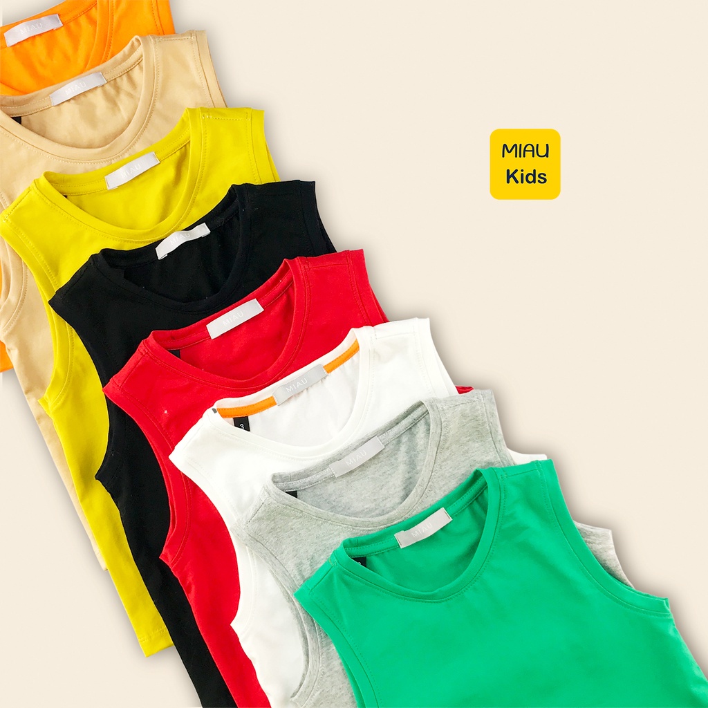Áo Ba Lỗ Bé Trai Cotton Cao Cấp Thoáng Mát Nhiều Màu - MiauKids