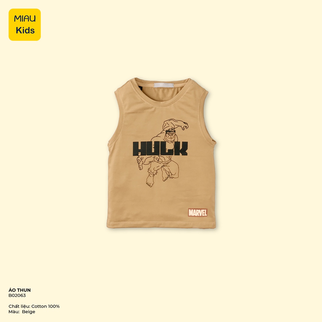 Áo Thun Bé Trai Hulk Cotton Mềm Mát 1-14 Tuổi Cộc Tay Ba Lỗ