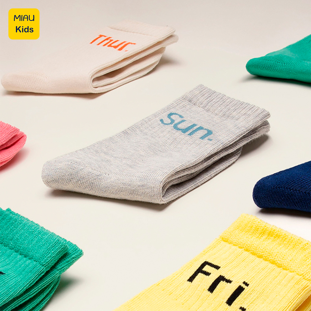 Tất Vớ Cotton Weekday Cho Bé Trai Bé Gái 3-12 Tuổi Phong Cách Thanh Lịch