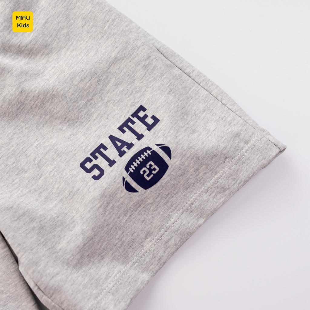 Đồ Bộ Bé Trai Thời Trang Trẻ Em MIAUKIDS In Gấu Whoau Calstate Chất Cotton Co Giãn Thoáng Mát Cho Bé Đi Học Đi Chơi