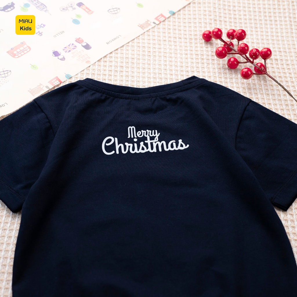 Áo thun Noel cho bé hình chú Tuần Lộc thật đáng yêu chất thun cotton thoáng mát mềm mịn cho bé chơi giáng sinh