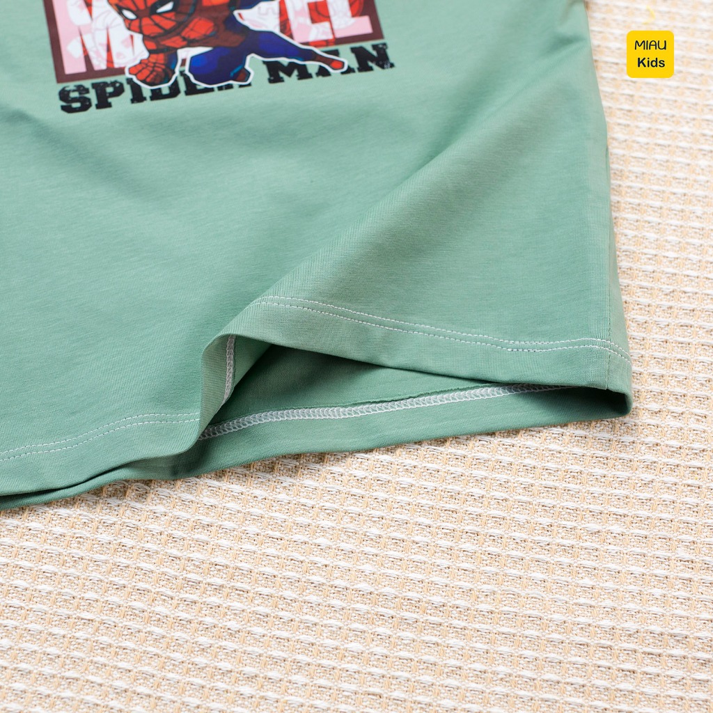 Bộ ba lỗ bé trai in hình Người nhện Spider-Man mạnh mẽ và chính nghĩa, chất cotton mát mịn cho bé mặc nhà đi học đi chơi