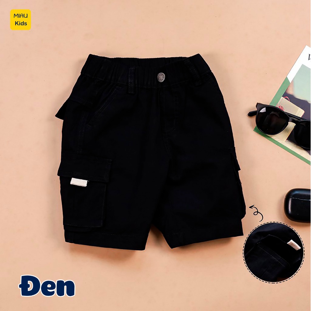 Quần short kaki túi hộp cho bé phong cách hàn quốc, chất vải Kaki thun co giãn mềm mát cho bé mặc đi học đi chơi