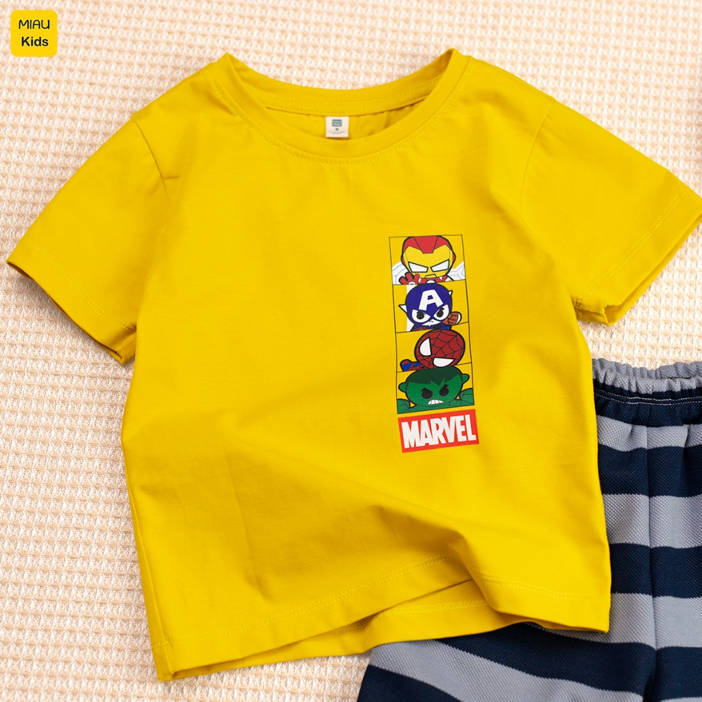 Bộ quần áo bé trai Marvel chibi cotton mềm mát thoáng khí