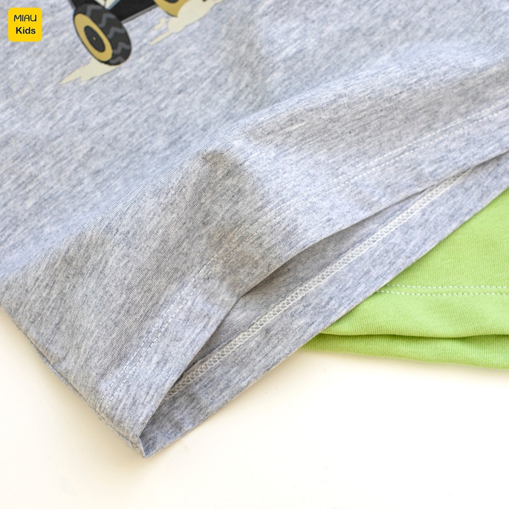 Bộ thun cộc tay cotton in hình xe ô tô cool ngầu cho bé trai 1-8 tuổi