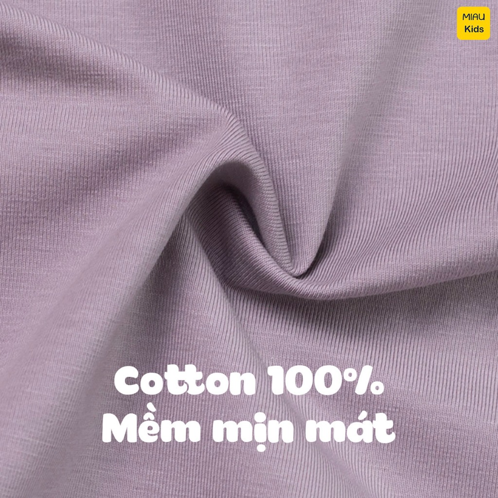 Áo thun Cotton trơn cao cấp cho bé trai size đại thấm hút thoáng mát MiauKids