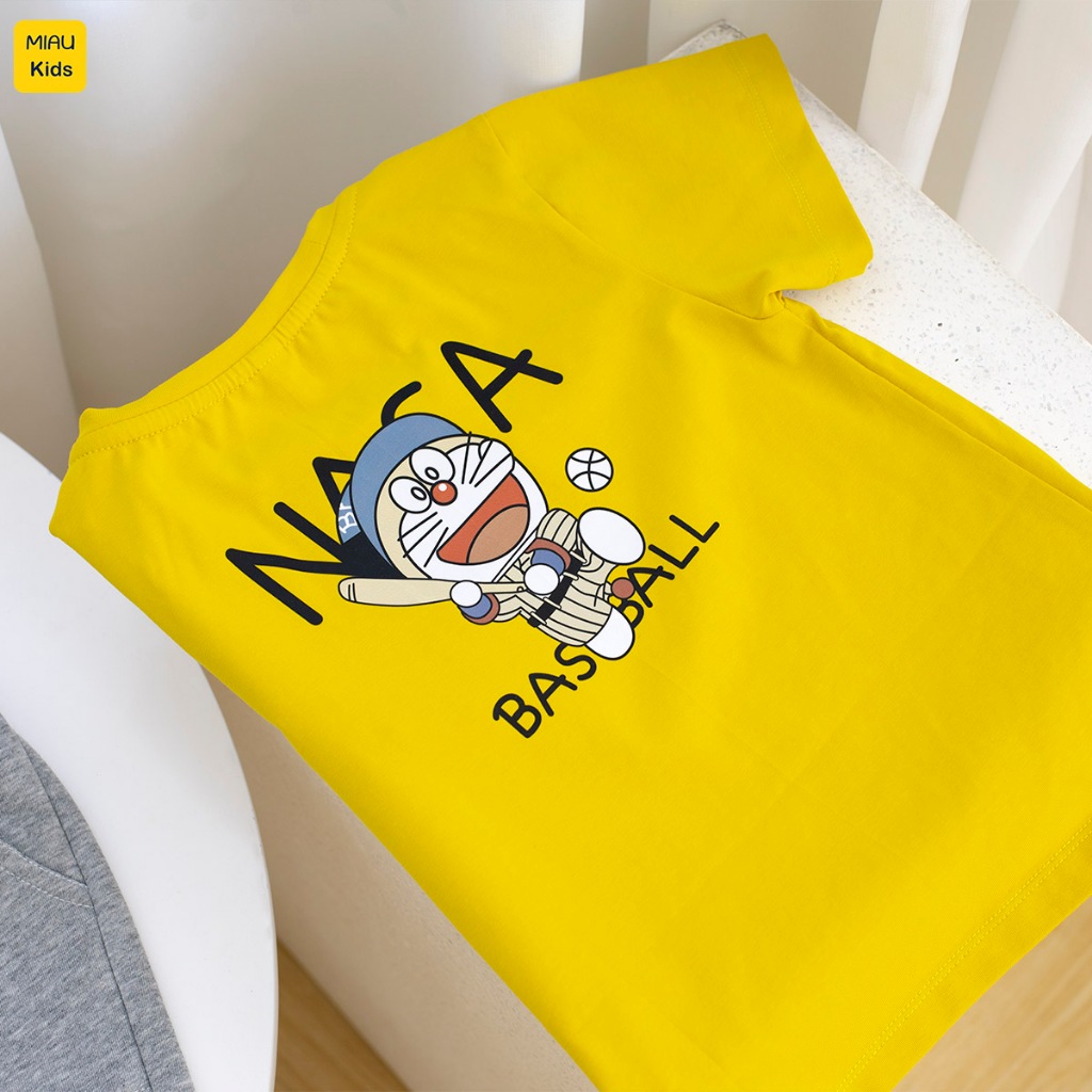 Bộ Đồ Bé Trai Cotton In Doraemon NASA Baseball - Set Đồ Cộc Tay Mùa Hè