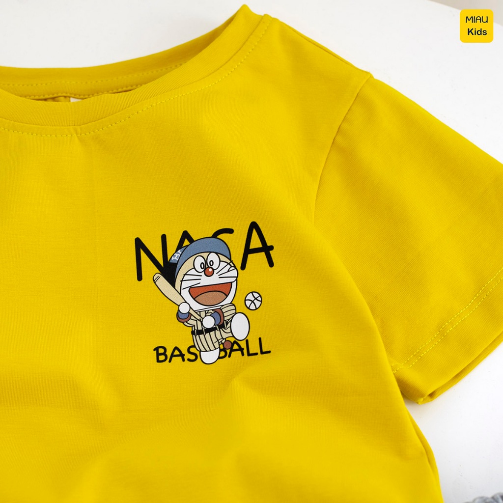 Bộ Đồ Bé Trai Cotton In Doraemon NASA Baseball - Set Đồ Cộc Tay Mùa Hè