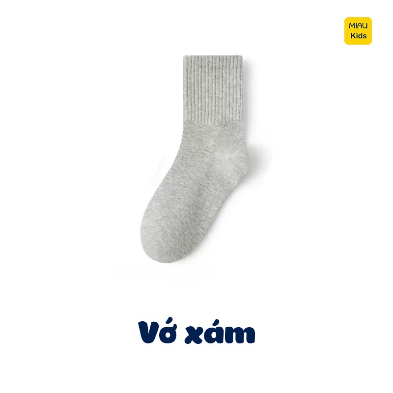 Vớ Tất cotton màu trắng trẻ em, co giãn thoáng khí cho bé mang đi học đi chơi