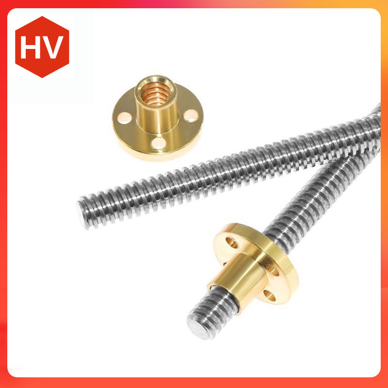 Vitme T8 bước 2mm thanh ren chuyển động tịnh tiến 200 250 300 350 400 450 500 mm