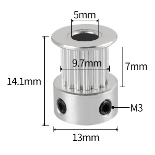 Puly GT2 bánh răng S2M nhiều kích thước dùng với đai rộng 6mm phụ kiện máy cơ khí máy in 3d robot