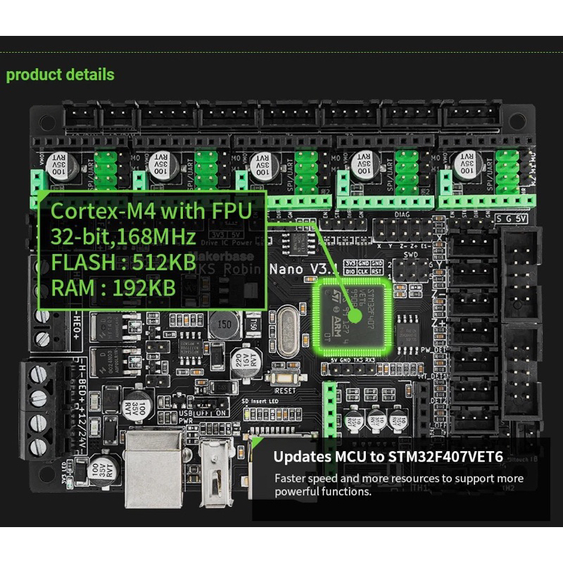 MKS Robin Nano V3.1 mạch điều khiển máy in 3D 32 bit