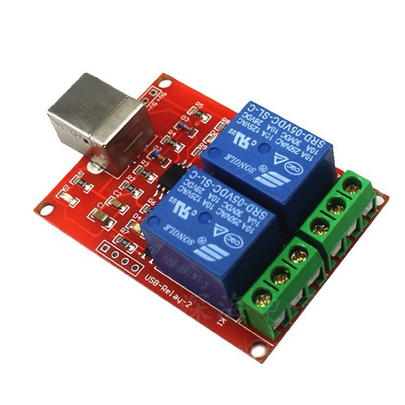Module relay 2 kênh điều khiển qua cổng USB kèm hộp đựng