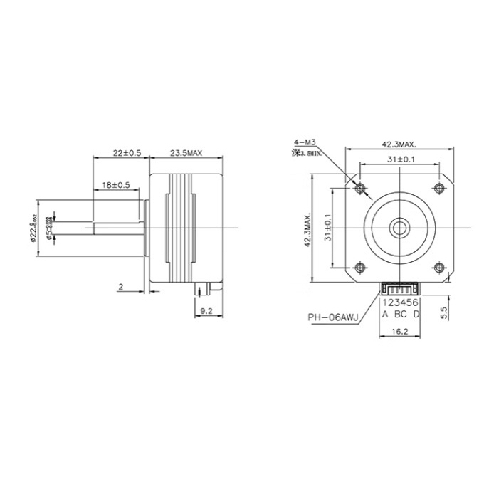 Động cơ bước step motor nema17 nhiều kích thước