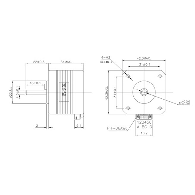 Động cơ bước step motor nema17 nhiều kích thước
