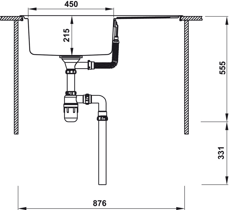 Chậu inox Hafele HS20-SSN1S60 / 1 Hộc rửa, có bàn chờ, Mã số 567.20.266