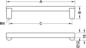 Tay Nắm Tủ 175mm Hafele 106.69.021