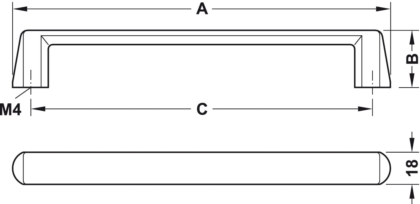 Tay Nắm Tủ 148mm Hafele 106.69.205