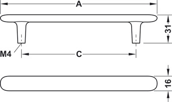 Tay Nắm Tủ Màu Đen Hafele 106.70.100